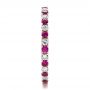 18k Rose Gold 18k Rose Gold Pink Sapphire Eternity Band With Matching Engagement Ring - Side View -  100000 - Thumbnail