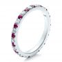  Platinum Platinum Pink Sapphire Eternity Band With Matching Engagement Ring - Three-Quarter View -  100000 - Thumbnail