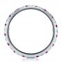 18k White Gold Pink Sapphire Eternity Band With Matching Engagement Ring - Front View -  100000 - Thumbnail