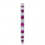 18k White Gold Pink Sapphire Eternity Band With Matching Engagement Ring - Side View -  100000 - Thumbnail