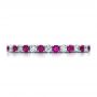 18k White Gold Pink Sapphire Eternity Band With Matching Engagement Ring - Top View -  100000 - Thumbnail