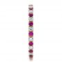 18k Yellow Gold 18k Yellow Gold Pink Sapphire Eternity Band With Matching Engagement Ring - Side View -  100000 - Thumbnail