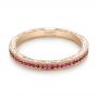 14k Rose Gold Pink Sapphire Wedding Band - Flat View -  103431 - Thumbnail