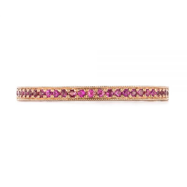 14k Rose Gold Pink Sapphire Wedding Band - Top View -  103431