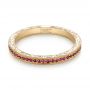 18k Yellow Gold 18k Yellow Gold Pink Sapphire Wedding Band - Flat View -  103431 - Thumbnail