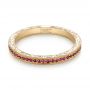 18k Yellow Gold 18k Yellow Gold Pink Sapphire Wedding Band - Flat View -  103431 - Thumbnail