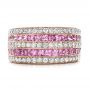 18k Rose Gold 18k Rose Gold Pink Sapphire And Diamond Anniversary Band - Top View -  101331 - Thumbnail