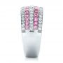 14k White Gold 14k White Gold Pink Sapphire And Diamond Anniversary Band - Side View -  101331 - Thumbnail