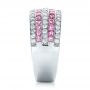  Platinum Platinum Pink Sapphire And Diamond Anniversary Band - Side View -  101331 - Thumbnail