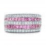 18k White Gold Pink Sapphire And Diamond Anniversary Band - Top View -  101331 - Thumbnail