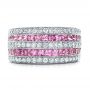  Platinum Platinum Pink Sapphire And Diamond Anniversary Band - Top View -  101331 - Thumbnail