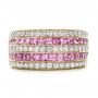 18k Yellow Gold 18k Yellow Gold Pink Sapphire And Diamond Anniversary Band - Top View -  101331 - Thumbnail