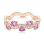 14k Rose Gold 14k Rose Gold Pink Sapphire And Diamond Anniversary Ring - Flat View -  103626 - Thumbnail