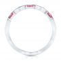 14k White Gold Pink Sapphire And Diamond Anniversary Ring - Front View -  103626 - Thumbnail