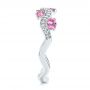 14k White Gold Pink Sapphire And Diamond Anniversary Ring - Side View -  103626 - Thumbnail
