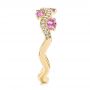 18k Yellow Gold 18k Yellow Gold Pink Sapphire And Diamond Anniversary Ring - Side View -  103626 - Thumbnail