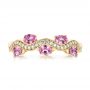 14k Yellow Gold 14k Yellow Gold Pink Sapphire And Diamond Anniversary Ring - Top View -  103626 - Thumbnail
