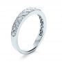 18k White Gold Princess Cut Diamond Women's Wedding Band - Three-Quarter View -  1145 - Thumbnail