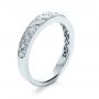 14k White Gold 14k White Gold Princess Cut Diamond Women's Wedding Band - Three-Quarter View -  1145 - Thumbnail