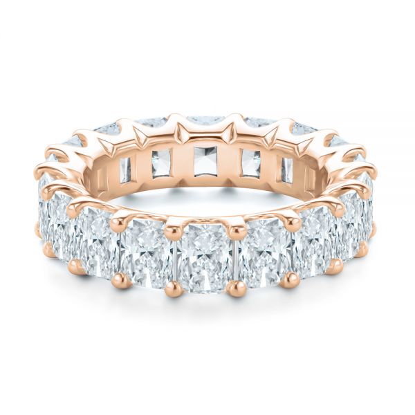 14k Rose Gold 14k Rose Gold Radiant Diamond Eternity Band - Flat View - 107631