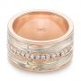  Rose Gold Diamond Mokume Anniversary Ring - Flat View -  105200 - Thumbnail