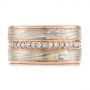  Rose Gold Diamond Mokume Anniversary Ring - Top View -  105200 - Thumbnail