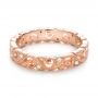 18k Rose Gold Diamond Organic Stackable Eternity Band - Flat View -  101890 - Thumbnail