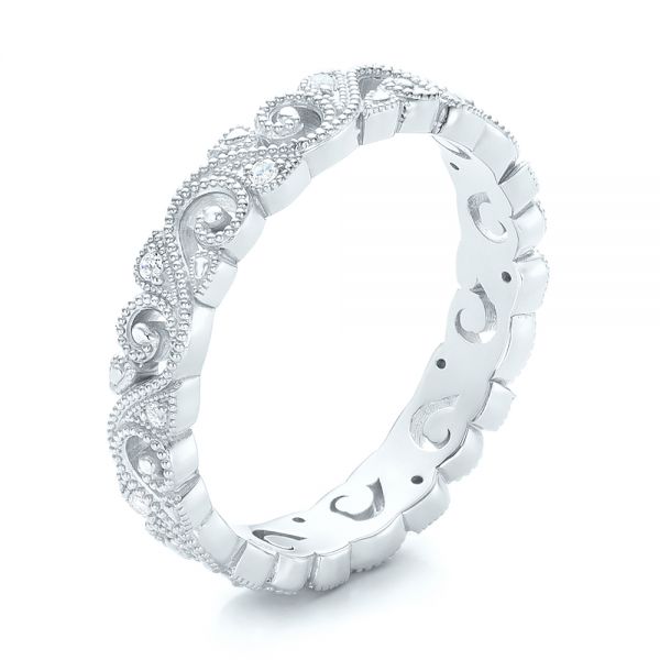 Platinum Platinum Diamond Organic Stackable Eternity Band - Three-Quarter View - 101890