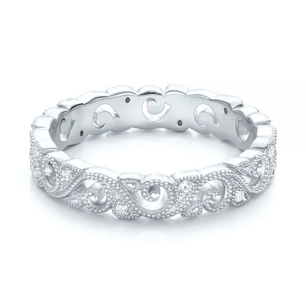  Platinum Platinum Diamond Organic Stackable Eternity Band - Flat View -  101890