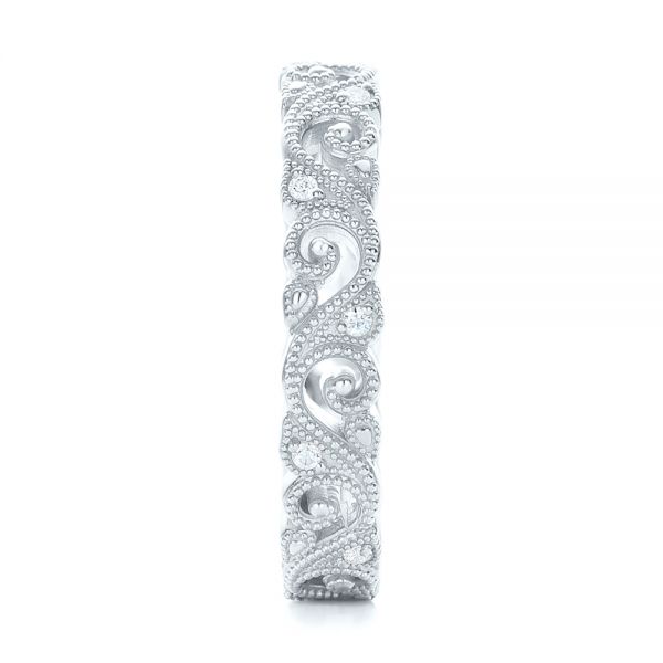 Platinum Platinum Diamond Organic Stackable Eternity Band - Side View - 101890