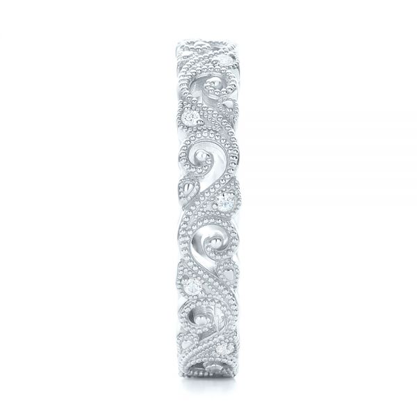  Platinum Platinum Diamond Organic Stackable Eternity Band - Side View -  101890