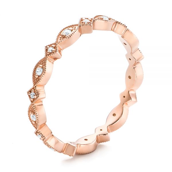 Rose Gold Diamond Stackable Eternity Band - Image