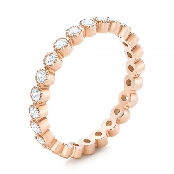 Rose Gold Diamond Stackable Eternity Band - Image