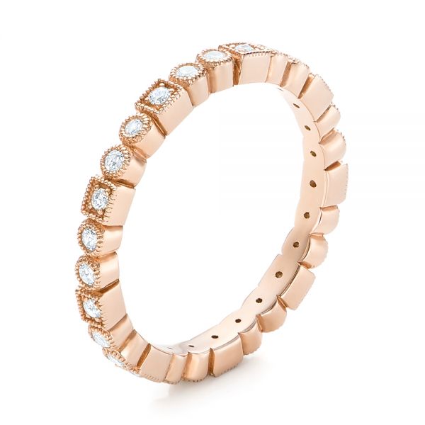 Rose Gold Diamond Stackable Eternity Band - Image