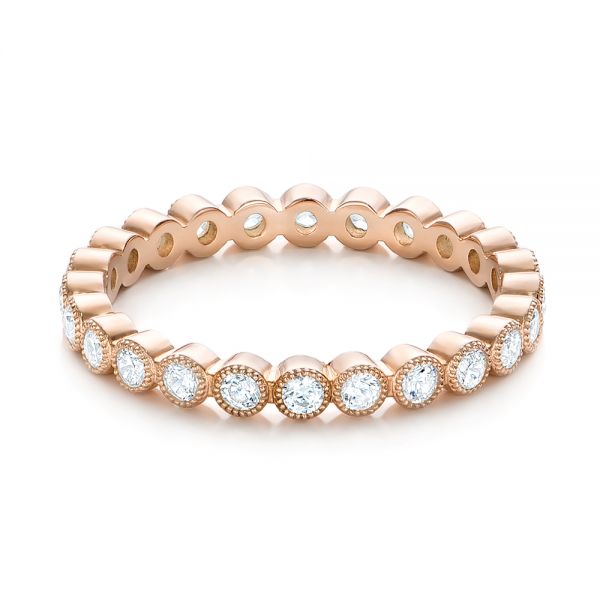18k Rose Gold Diamond Stackable Eternity Band - Flat View - 101905