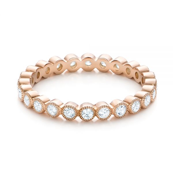 14k Rose Gold 14k Rose Gold Diamond Stackable Eternity Band - Flat View -  101905