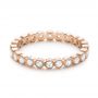 18k Rose Gold Diamond Stackable Eternity Band - Flat View -  101905 - Thumbnail