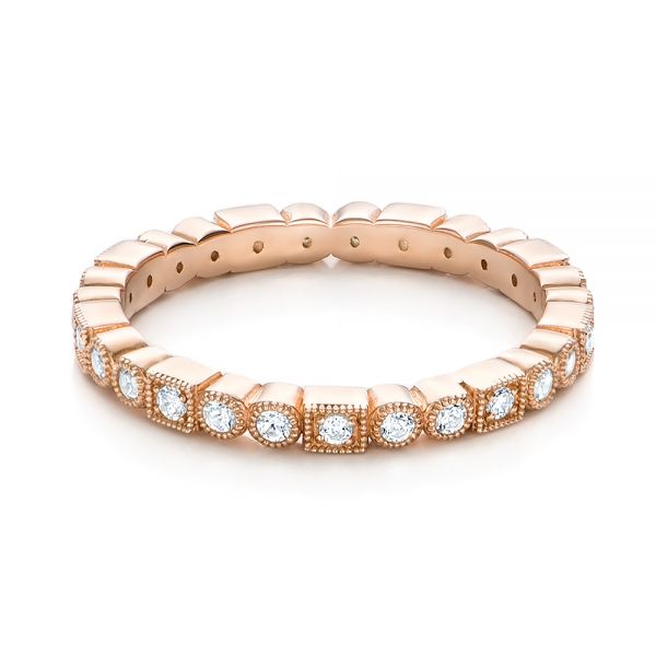 14k Rose Gold 14k Rose Gold Diamond Stackable Eternity Band - Flat View -  101923
