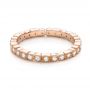 18k Rose Gold Diamond Stackable Eternity Band - Flat View -  101923 - Thumbnail