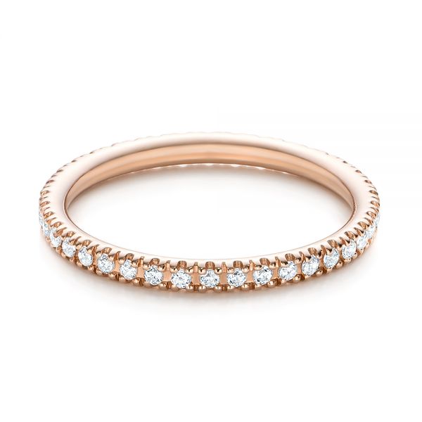 18k Rose Gold Diamond Stackable Eternity Band - Flat View -  101927