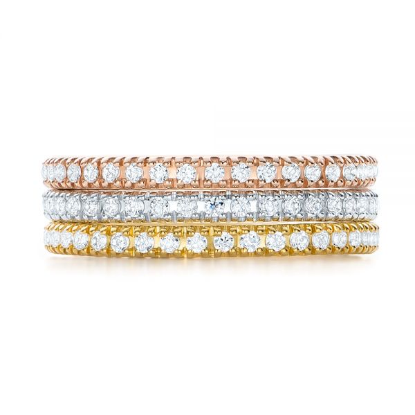 18k Rose Gold Diamond Stackable Eternity Band - Front View -  101927