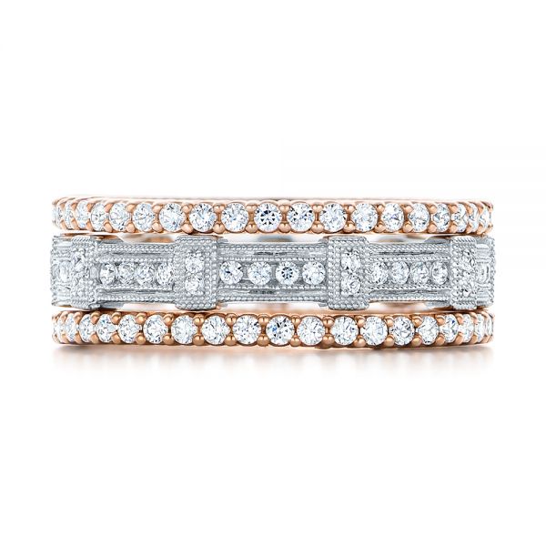 18k Rose Gold Diamond Stackable Eternity Band - Front View -  101926