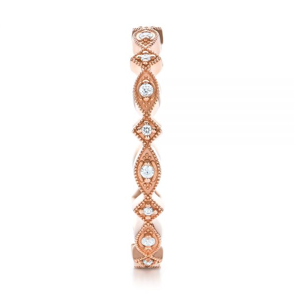 18k Rose Gold Diamond Stackable Eternity Band - Side View -  101897