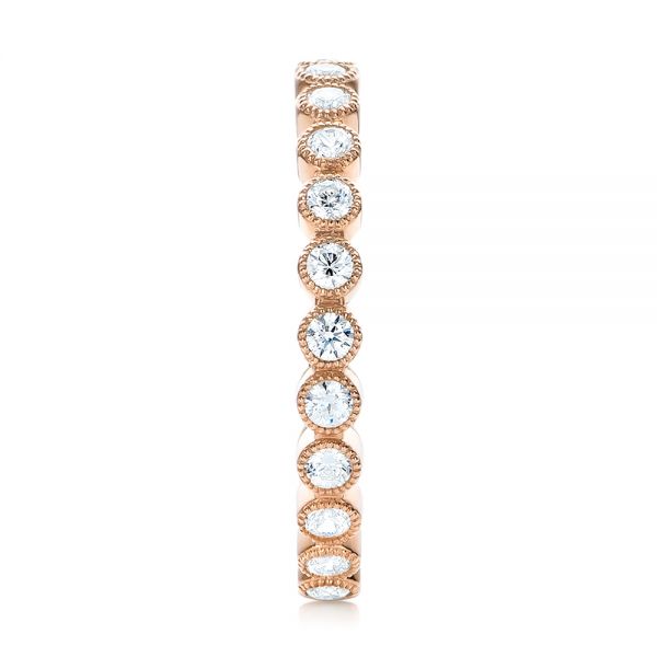 18k Rose Gold Diamond Stackable Eternity Band - Side View - 101905