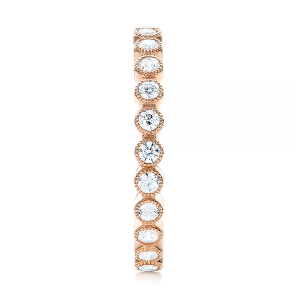 18k Rose Gold Diamond Stackable Eternity Band - Side View -  101905