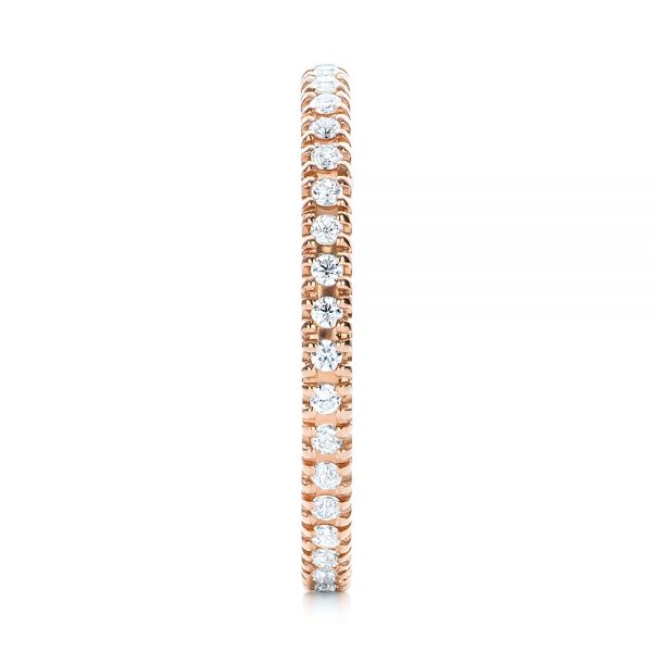 18k Rose Gold Diamond Stackable Eternity Band - Side View -  101927