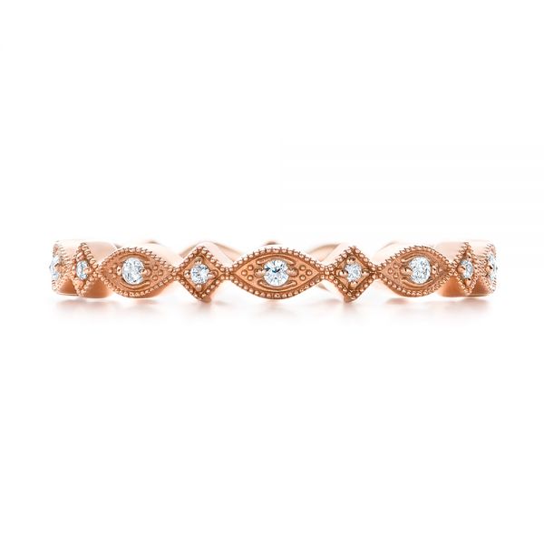 18k Rose Gold Diamond Stackable Eternity Band - Top View -  101897