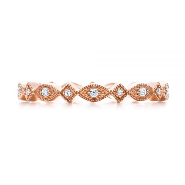 14k Rose Gold 14k Rose Gold Diamond Stackable Eternity Band - Top View -  101897