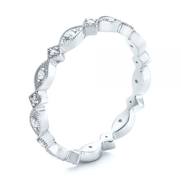 18k White Gold 18k White Gold Diamond Stackable Eternity Band - Three-Quarter View - 101897