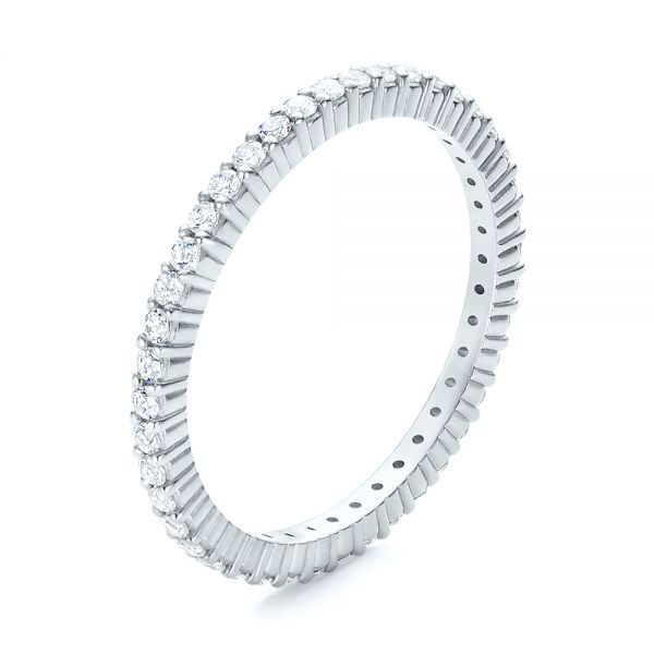 18k White Gold 18k White Gold Diamond Stackable Eternity Band - Three-Quarter View -  101926